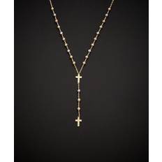 White Gold Necklaces Italian Gold 14K Italian Tri-Tone Rosary Necklace