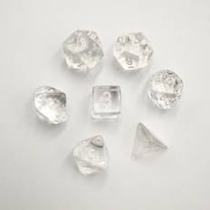 Rollespil terninger Chessex Translucent Clear White Polyhedral Rollespils Terning Sæt