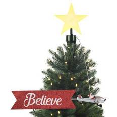 With Lighting Christmas Tree Ornaments Mr. Christmas Santa's Biplane Christmas Tree Ornament 61cm