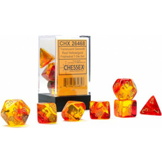 Chessex Gemini Polyhedral Translucent Red-Yellow/gold 7-Die Set