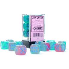 Chessex Gemini – 16 mm d6 Gel Green-Pink/blue Luminary Dice Block