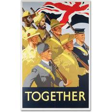 Posters Trademark Fine Art 'Second World War Together Propaganda Poster' Canvas Art,16x24 Poster