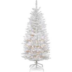 White Christmas Decorations National Tree Company 4.5-ft. Pre-Lit Kingswood White Fir Pencil Artificial Christmas Christmas Tree