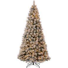 White Christmas Decorations GlitzHome Snow Flocked Spruce Christmas Tree 108"