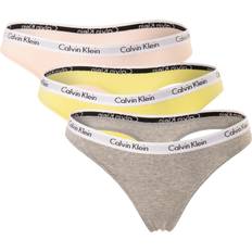 Donna - Giallo Mutande Calvin Klein Carousel Thongs 3-pack - Coral Cor/Cyber Green/Grey