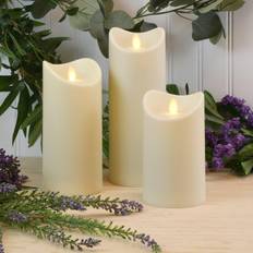 Multicolored LED Candles Moving Flame Set of 3 Multicolor