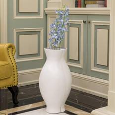 Uniquewise Decorative Split Duo Floor White, PK 2 White Vase