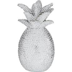 Ridge Road Décor Polystone Glam Pineapple Sculpture In Silver Silver Figurine