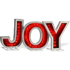 Plastic Figurines National Tree Company JOY Sign with LED Lights Figurine 18.5"