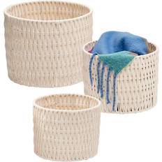 White Baskets Honey Can Do 3-Piece Cozy Weave White Basket