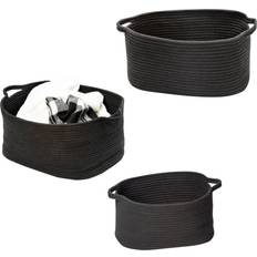 Honey Can Do 3-Piece Cotton Coil Black Basket