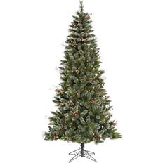 Glass Christmas Trees Vickerman 4.5 ft Snow Tipped Pine And Berry Artificial Christmas Tree