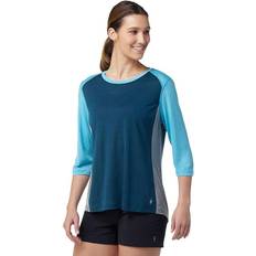 Turquoise - Women Base Layers Smartwool Women's Merino Sport Mountain Bike 3/4 Sleeve Tee