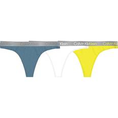 Donna - Giallo Mutande Calvin Klein Carousel Thongs 3-pack - Tapestry Teal/ White/Citrina