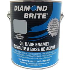 Silver Enamel Paint Diamond Brite Oil Enamel Paint, Silver Gray Gallon Pail 1/Case