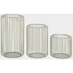 Metal Lanterns Litton Lane Silver Metal Modern Candle Lantern Set of 3 Lantern 3