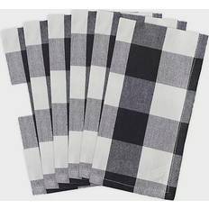 Checkered Cloth Napkins Design Imports Buffalo Cloth Napkin Black, White (50.8x50.8)