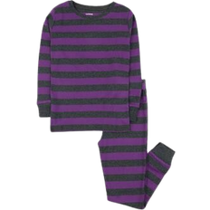 Girls Nightwear Leveret Cotton Striped Pajama Set - Purple