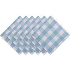 Checkered Cloth Napkins Design Imports Buffalo Cloth Napkin Blue, White (50.8x50.8)