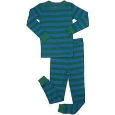 Stripes Pajamases Leveret Kid's Striped Pajama Set 2-piece - Blue/Green