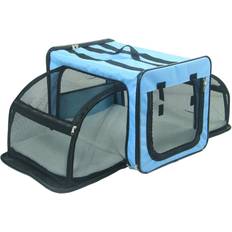 Large dog carrier Petlife Capacious Dual-Sided Expandable Spacious Wire Folding Collapsible Lightweight Pet Dog Crate Carrier House X-Large 63x63cm