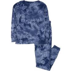 Girls Pajamases Leveret Kids Cotton Pajamas - Navy Mix Tie Dye