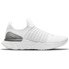 Slip-On - Women Running Shoes Nike React Phantom Run Flyknit 2 W - True White/White/Pure Platinum/Metallic Silver