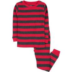 Stripes Nightwear Leveret Red Striped Cotton Pajamas - Red Black