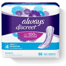 Menstrual Pads Always Discreet Incontinence Pads Moderate 66-pack