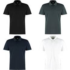 Kustom Kit Kustom Kit Micro Mesh Kurzarm Poloshirt - Weiß/Schwarz/Blau