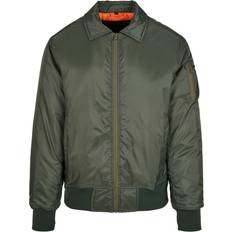 Build Your Brand Build Your Brand Mens Collared Bomber Jacket (4XL) (Dark Olive)