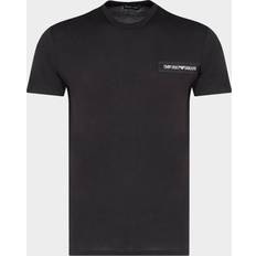 Armani Herre T-shirts Armani Lyocell Bomuld T-Shirt - Black