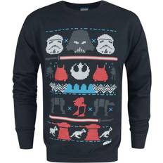 Christmas Jumper - Man Jumpers Star Wars Mens Dark Side Fair Isle Christmas Sweater (Blue)