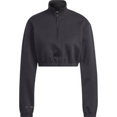 adidas Cropped Half-Zip Sweatshirt - Carbon/White