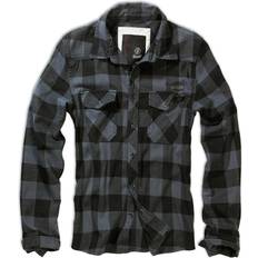 Hombre - Negro Camisas Brandit Camisa - Azul Paloma Gris Oscuro