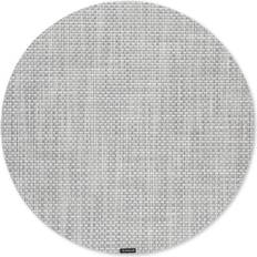 Plata Individuales Chilewich Basketweave Round Placemat White/Silver Individuales Plata, Blanco