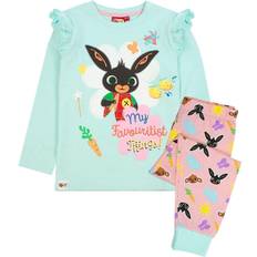 Girls Night Garments Children's Clothing Bing Bunny Girls Characters Long-Sleeved Pyjama Set (2-3 Years) (Pink/Mint)