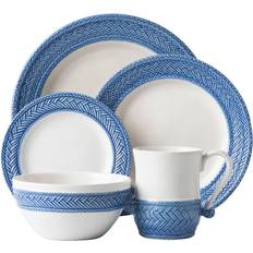 Juliska Le Panier White/Delft 5pc Setting Delft Blue Dinner Set