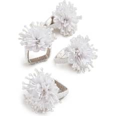 White Napkin Rings Starburst Beaded WHITE Napkin Ring