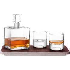 Carafe à Whiskey LSA International Cask Whisky Connoisseur Set Clear & Ash/Cork Tray Whiskey Carafe 2pcs