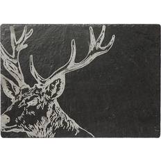 Just Slate JS/CB/R/S Stag Cheese Board, Black Ostebrett