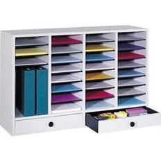 DIY Accessories 32 Compartment Adjustable Literature Organizer w/ Drawer Gray