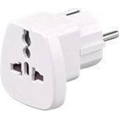 MicroConnect petravel universal adapter white work to uk, us, dk, ch