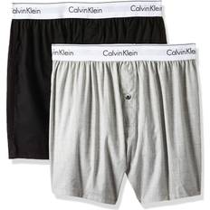 Coton Sous-vêtements pour hommes Calvin Klein Modern Cotton Boxer Shorts 2-pack - Black/Grey Heather