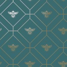 Wallpapers Honeycomb Bee Wallpaper Teal World of Wallpaper 50400