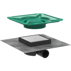 Plumbing Hansgrohe RainDrain Spot kvadratisk afløbsskål 150 x 150 mm børstet rustfrit stål