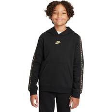 Golden Hoodies Nike Childrens/Kids Pull Over Fleece Sports Hoodie (Black/Metallic Gold)