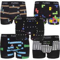 Floso FLOSO Mens Retro Games Boxer Shorts 5-pack - Black
