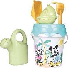 Bioplastic Smoby Green Mickey Minnie Mouse bucket with sand accessories and bioplastic watering can