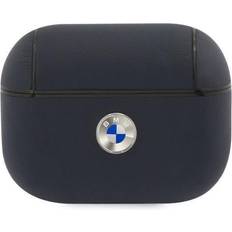Bmapsslna Airpods Pro Cover Navy/Navy Geniune Leather Silver Logo